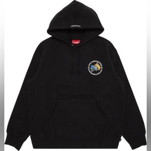 Brand New Supreme Duck Down Hooded Black Sweatshirt FW22SW76 Size M
